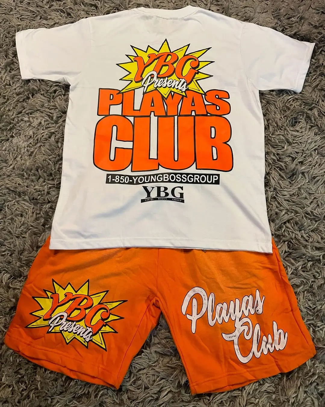 Grunge Oversized shirt – Ybg Playas Club Set Two Piece Set Graphic T Shirt Short Jean