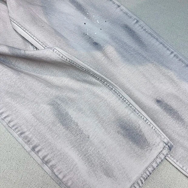 graffiti ink paint print straight pants unique default style 1227