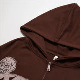 Glitchcore Fashion – Fashion Skull Embroidery Hoodies Pullover Hooded – Streetwear Fashion for Men & Women