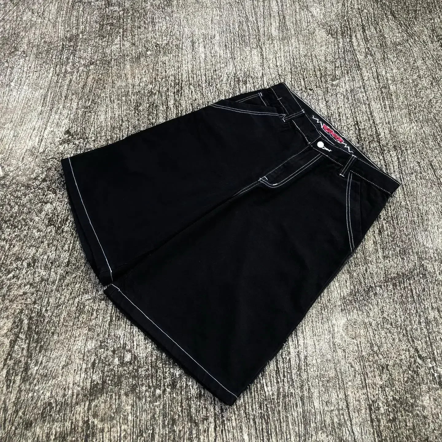 Harajuku Y2k Wexwear Embroidery Skateboarding Jeans Denim Men Letter Graphic Streetwear Shorts 2024 Baggy Gym Basketball Shorts