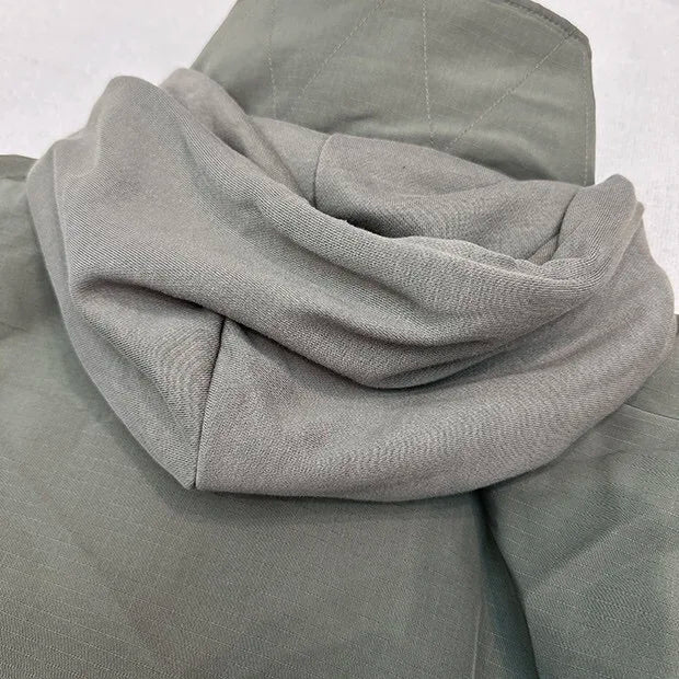 2024AW new cotton dress solid color hooded multi-pocket jacket