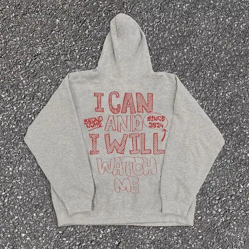 Niche Letter Print Versatile Velvet Hooded Sweatshirt Fashionable Jacket Top