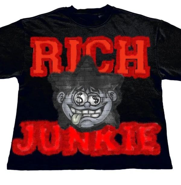 Harajuku Oversized shirt – Summer Street Goth Harajuku Retro Rich Letter Printed Oversi