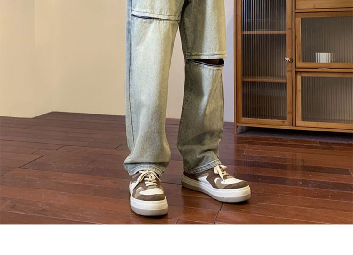 2023 summer new fashion jeans mens couples loose washed wide leg casual trousers boutique clothing simple style jeans for men unique jeans style 3839