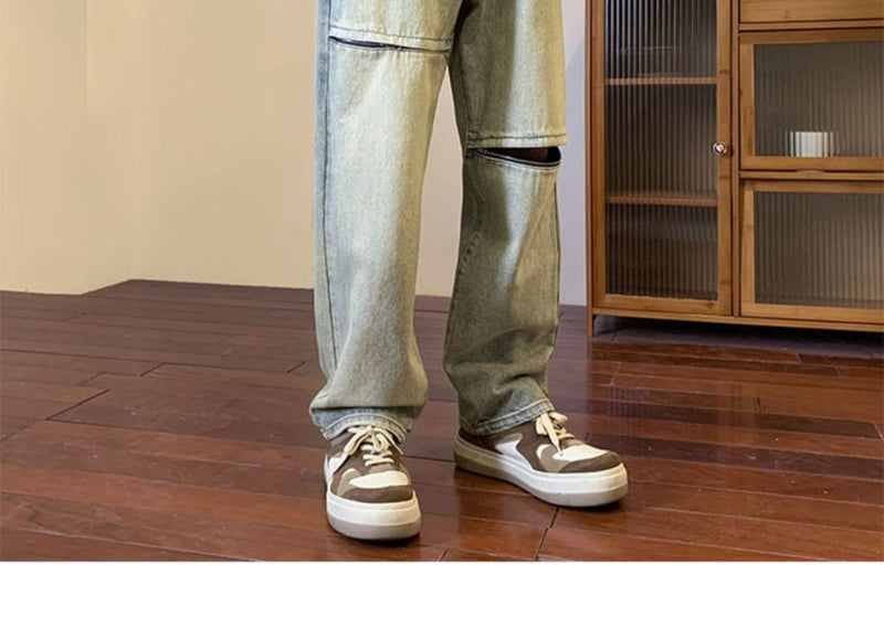 2023 summer new fashion jeans mens couples loose washed wide leg casual trousers boutique clothing simple style jeans for men unique jeans style 3839