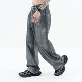 Autumn/winter 2024 loose wash jeans with silver coating