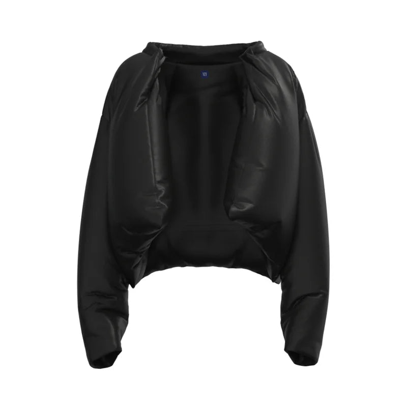 trendy coat featuring kanye 2023 new high quality fashion high street plastic 3d cotton coat black blue design – premium quality jacket for men