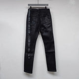 high new luxury men 2024 waxed cotton rick comfortable cotton parkour sweat casual pants tactical straight cargo u50 multi-pocket cargos