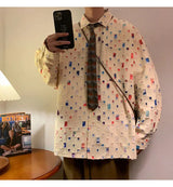 Cotton Hollow Out Shirt Men Oversized Fashion Casual Color Plaid Shirt Men Streetwear Loose Long Sleeved Shirt Mens Hole Shirts