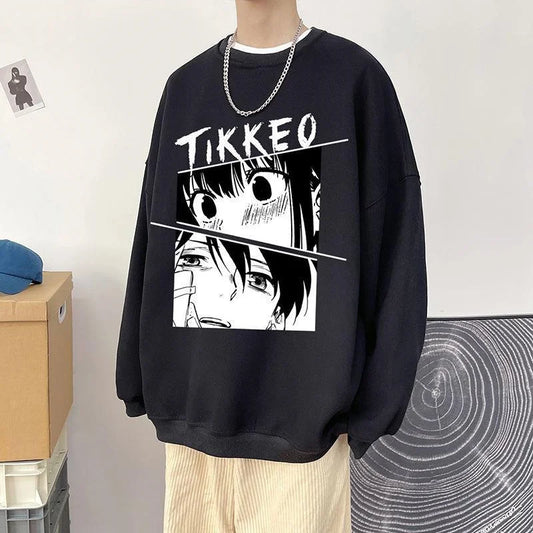 Autumn Japanese Anime Fashion Men Sweatshirt Graphic Fleece Y2K Clothes