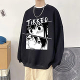 Autumn Japanese Anime Fashion Men Sweatshirt Graphic Fleece Y2K Clothes