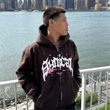 Men Women 2024 New Harajuku Punk Jacket Coat Tops Streetwear Y2K Zippe