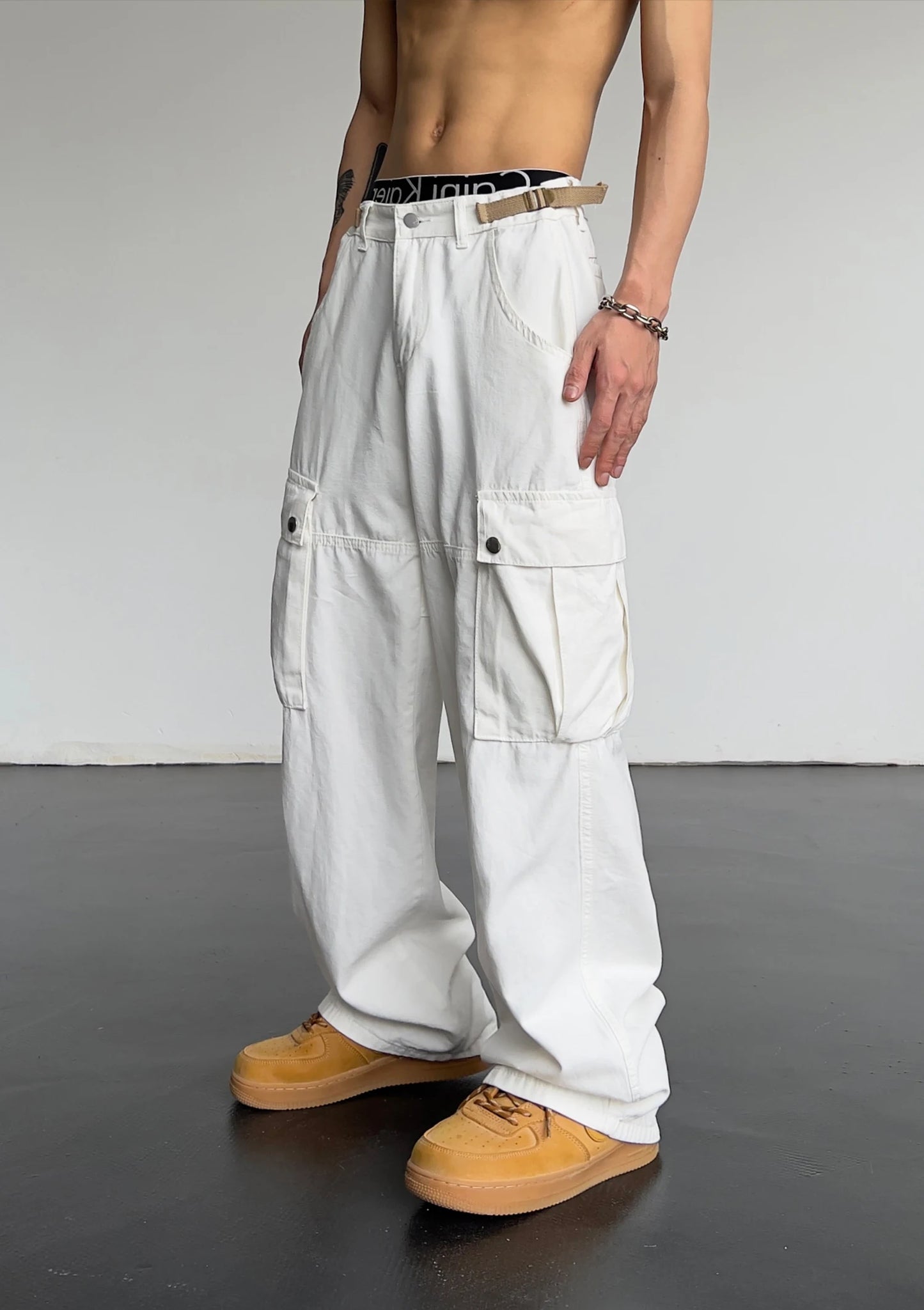 mens hip hop pants retro cargo pant streetwear side big pockets zipper harajuku joggers new casual loose straight baggy trousers unique joggers style 233