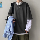Sadcore Vintage print – Autumn Mens Casual Long Sleeve T Shirt Plus Size Sweatshirts