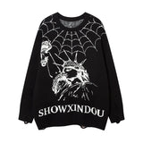 hip hop knitted sweater mens winter o neck harajuku pattern pullover streetwear casual loose pullover sweaters jumper knitwear trendy hip hop style outerwear, unique limited edition hoodie, aesthetic street look hoodie