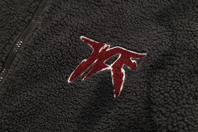 mens harajuku graffiti fleece jackets and coats letter embroidery hairy zipper outerwear warm streetwear parkas bomber jacket - variant style 20ffcd for streetwear fashion