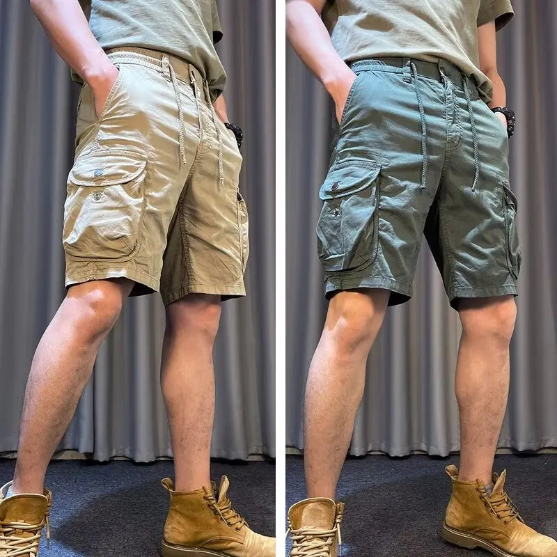 Men Trend Cargo Shorts Cotton High Quality Hot Sale Hip Hop Punk Wash Military