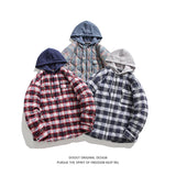 Winter Quilted Thick Plaid Hooded Jacket Men Wmen Streetwear Fashion Oversize Loose Casual Hoody Jacket Padded-cotton Parka Coat