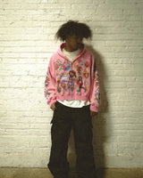 American Street Goth Harajuku Cartoon Print Oversized Sweatshirt Men Y