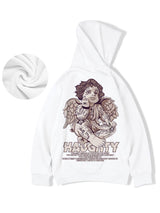Autumn Haughty Angel Graphic Fleece Hoodies For Men Oversized Retro