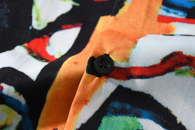 Dark Icon Graffit Hawaiian Shirt Men Vintage Street Men's Shirts Summer Beach Holiday Male Shirt Blouse