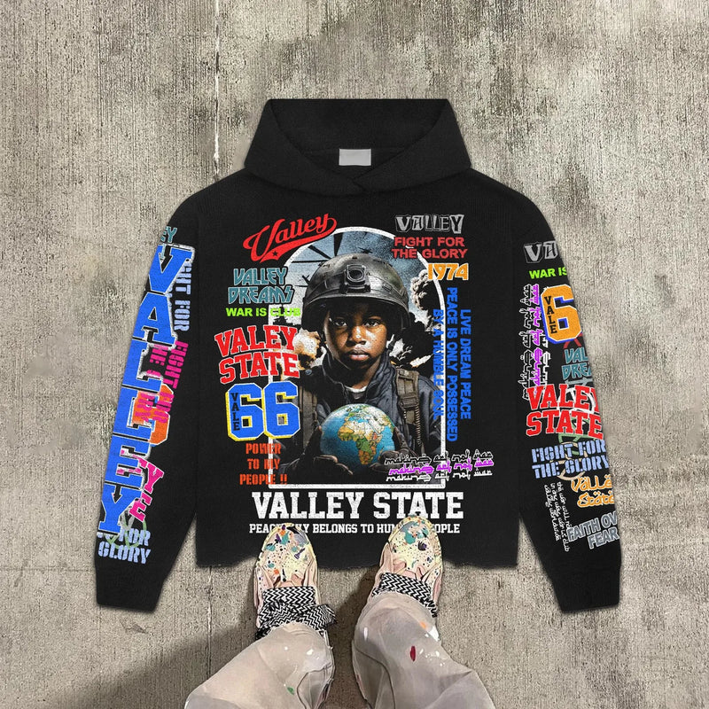 Y2K Graphic Tee – Vintage War Graphic Print Hoodies Women Y2K Tops Sweatshirt