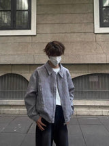 American Vintage Niche Lapel Jacket Men Spring And Autumn Pleated Desi