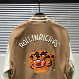 streetwear jacket featuring new luxury 2022 men beige embroidery tiger roll in riches varsity coats jackets down coats cotton warm winter thicken a571 design – premium quality jacket for men