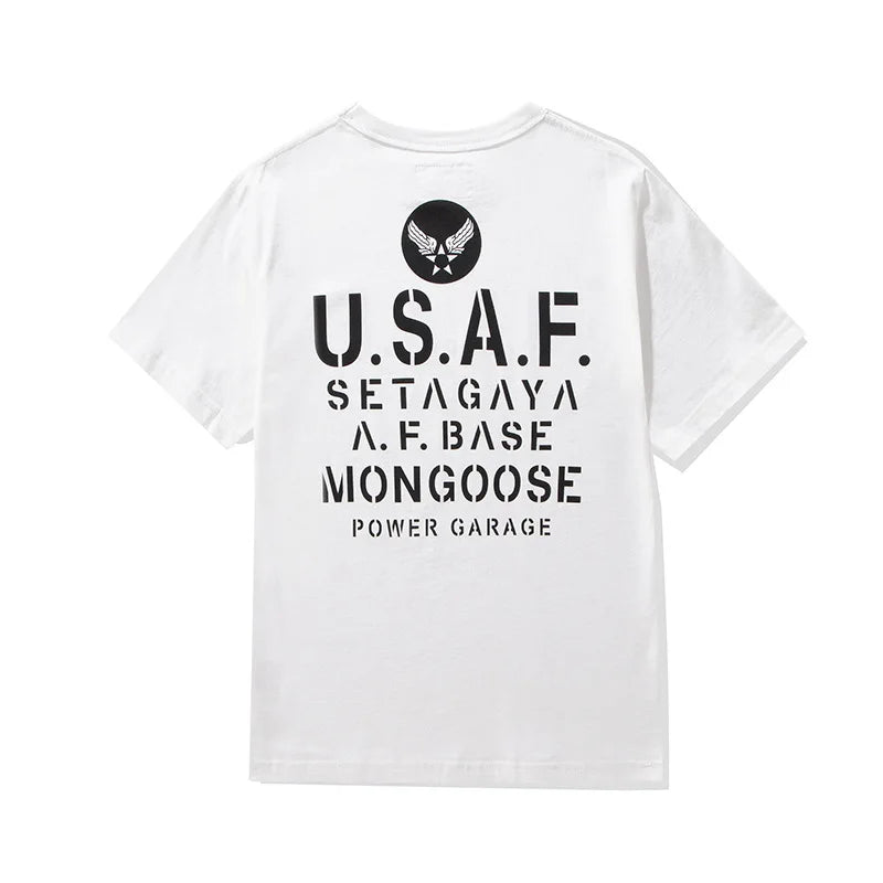 Y2k Oversized shirt – Amekaji Vintage Printed T Shirt Men 2023 Spring Summer New M