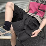 mens military cargo shorts solid multi pocket casual fitness loose work pants 2024 hip hop male shorts joggers hot casual pants urban active pants