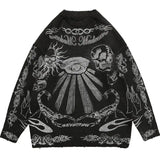 grunge knit pullover for fall and winter, oversized aesthetic with urban style, mens fashion layer for modern streetwear coll