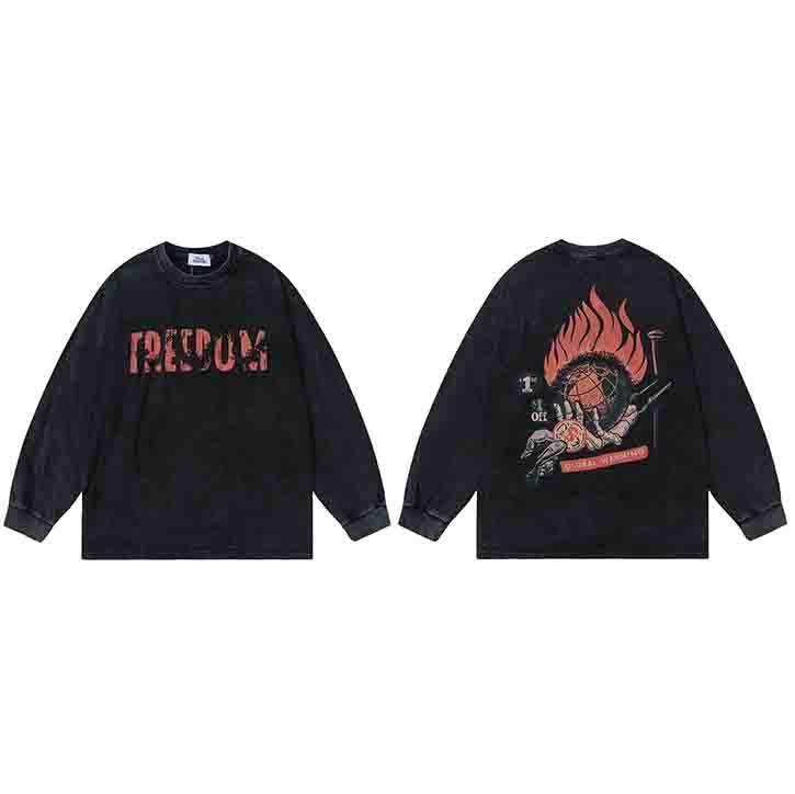 "Fire Flame" Unisex Men Women Streetwear Graphic Sweatshirt Daulet Apparel