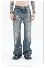 Graffiti splash ink paint baggy jeans
