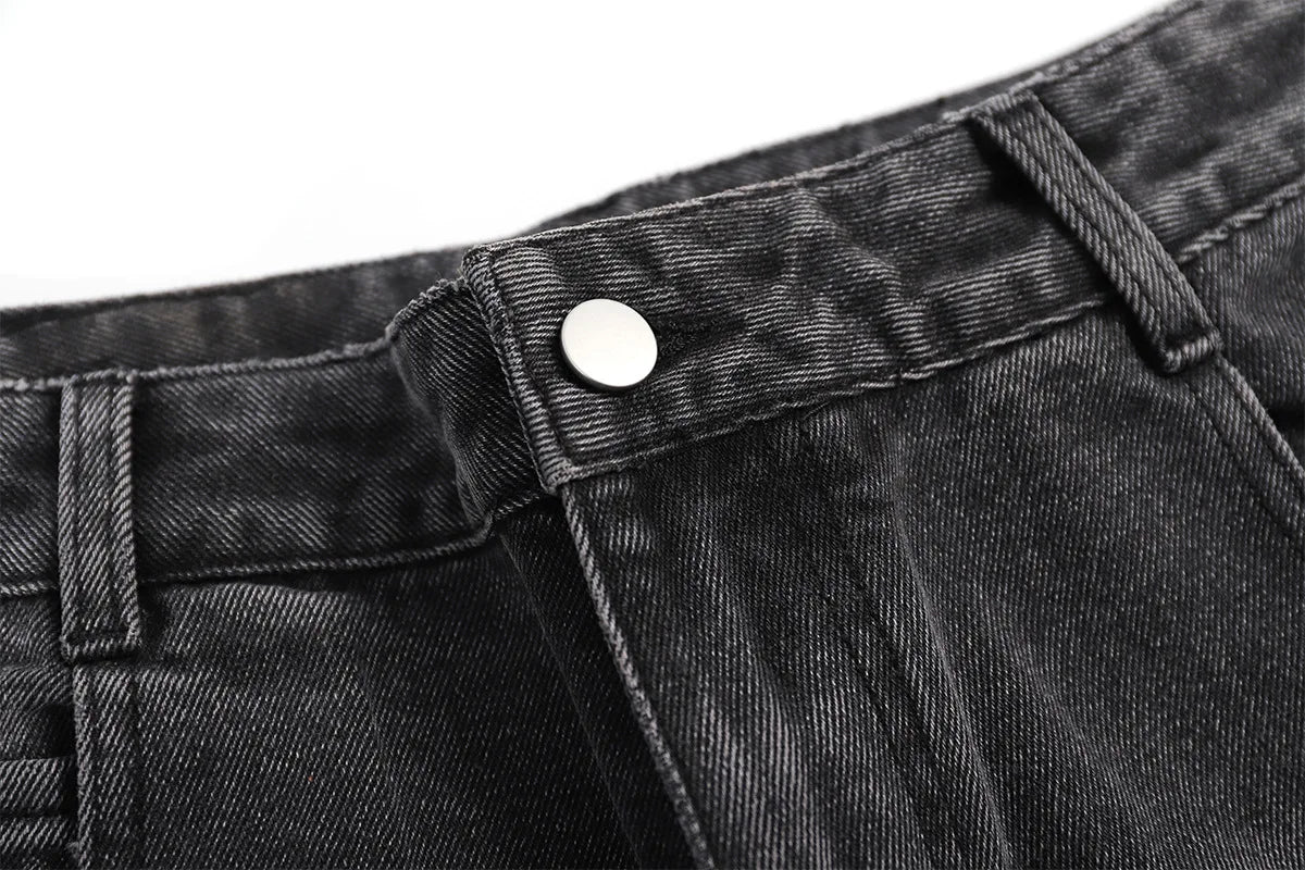 hip hop graffiti black wide leg jeans mens vintage distressed patches ink splashed jeans y2k logging cargo denim trousers women unique cargo style 4514