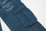 american retro buttons detachable design wide cargo jeans mens womens straight leg pants hip hop washed jeans overall 2023 unique cargo style 919