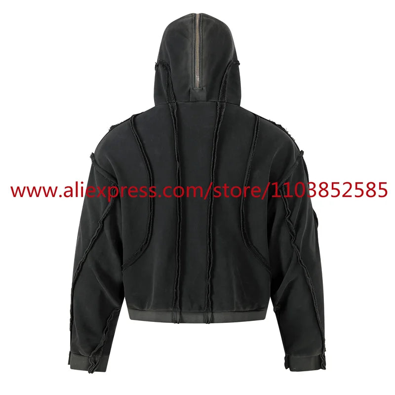 2024 Autumn Winter Vintage Heavy Weight Washed Hooded Long Sleeved Swe
