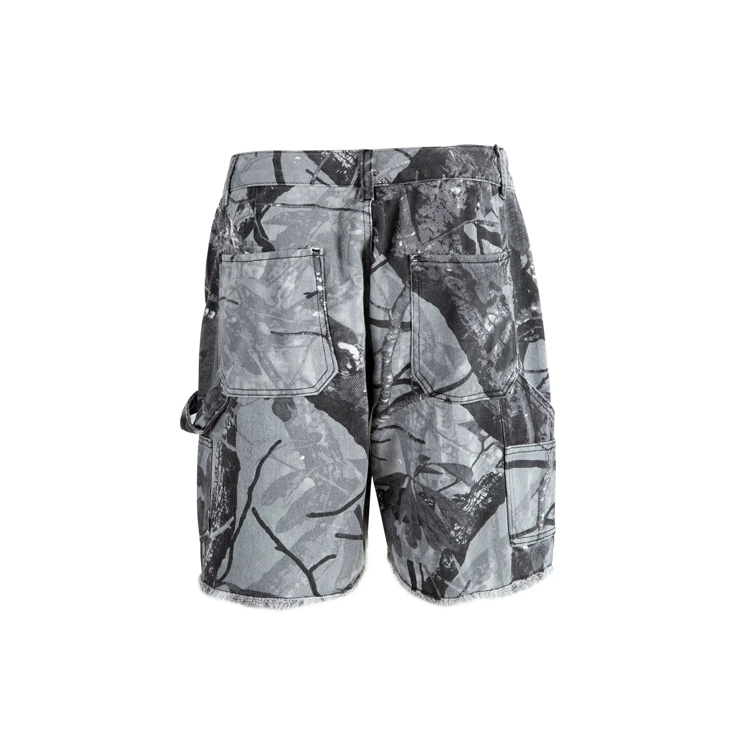 full branches trees camouflage cargo shorts for men and women straight patchwork baggy summer knee length pants oversized unique cargo style 4563