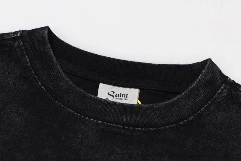 Y2K Graphic Tee – Newest Saint T Shirts Letter Pattern Tops Tee Men Woman Spri – Urban Streetwear for Men & Women