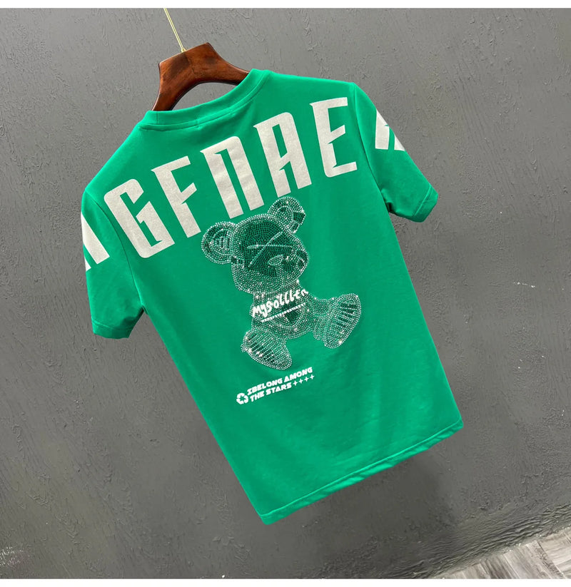 Cyberpunk Melting smiley – High Texture 2023 New Mens Fashion Letter Printed Bear Rhine