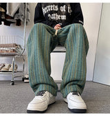high quality stripe plaid mens trousers baggy straight fashion classic padded autumn winter casual pants male plus size m 8xl urban fashion pants
