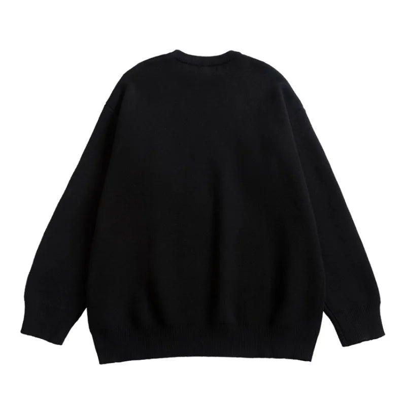 hip hop knitted sweater men winter o neck anime spider web pattern pullover streetwear casual loose sweater warm jumper knitwear - graphic printed hoodie for men and women, soft fleece-lined outerwear, oversized streetwear hoodie