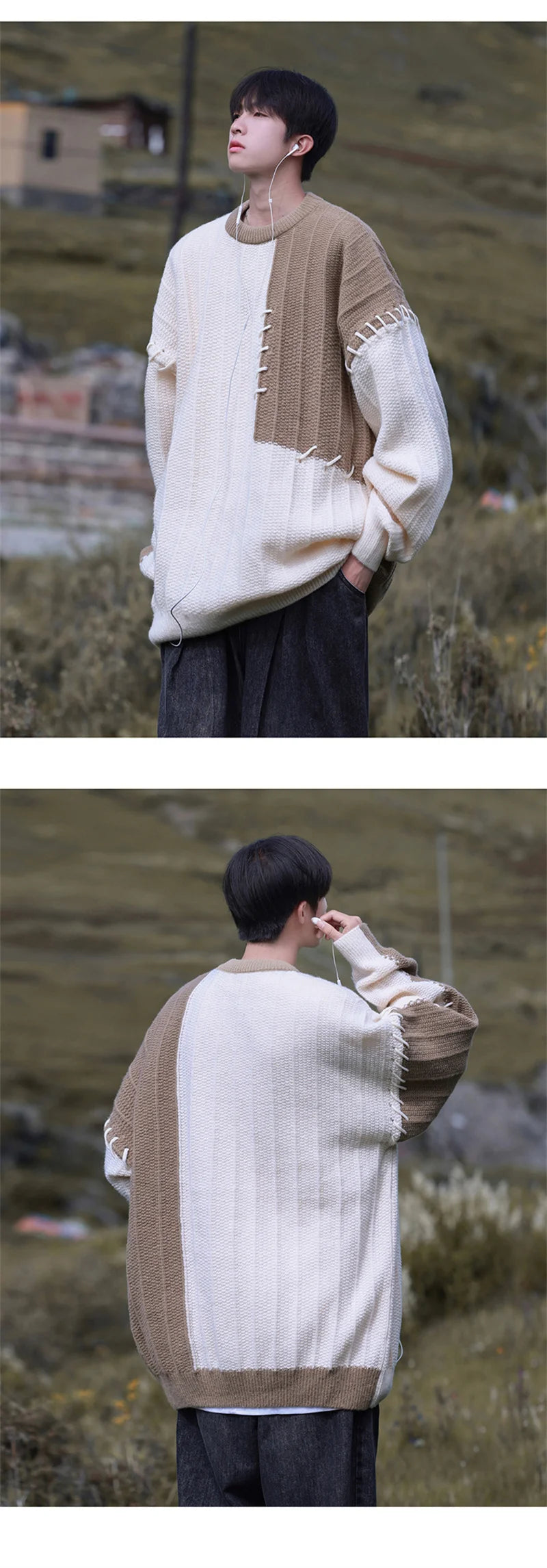 oversized flame jumper, 2025 fashion trend, fire knit jumper in oversized streetwear fashion