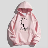 Autumn Men's Cotton Hoodie Winter Women's Warm Hoodie Sketching Cat Print Large Top Japan Harajuku High Quality Men's Clothing