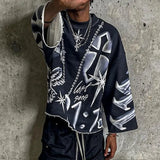 New American retro top street hip-hop oversized printed long sleeve men Y2k Harajuku fashion casual loose couple sweatshirt