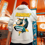 Cartoon Gorilla Banana Graphic Men's Hoodies Autumn Oversized Hip Hop Fashion Hooded Sweatshirt