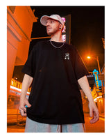 Anime Oversized shirt – American Street Bear Printed Men T Shirt Summer Crewneck