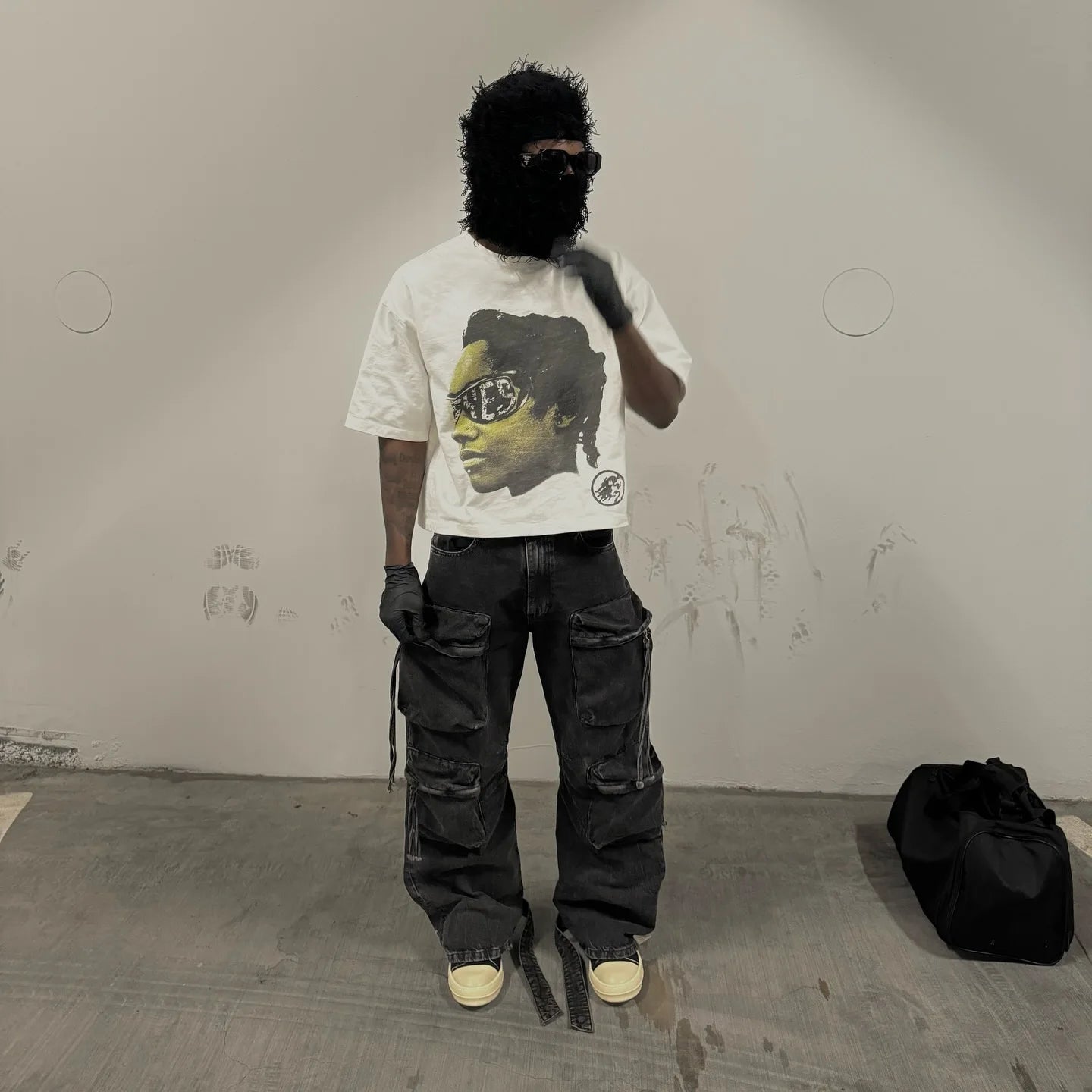 Y2K Trapcore T-Shirt – Money Bag Flame Print Urban Style
