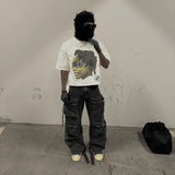Y2K Trapcore T-Shirt – Money Bag Flame Print Urban Style