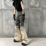 streetwear ro style gradient color baggy stacked baggy flare jeans for men and women straight washed casual denim trousers unique jeans style 4544