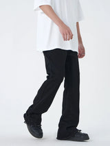 high street micro flare denim pants slim white jeans overall mens fashion casual vibe relaxed solid color washing jeans pants unique jeans style 2022